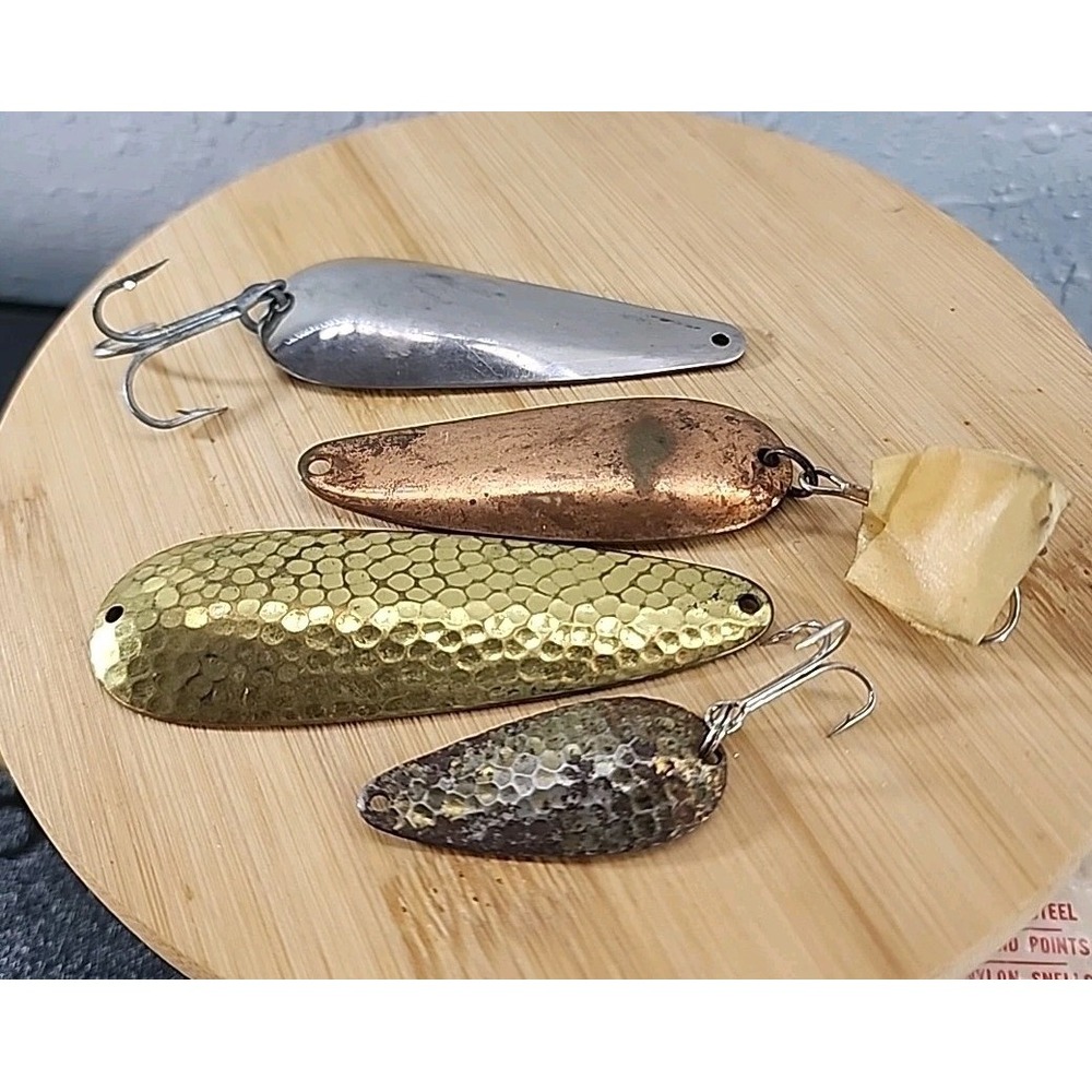 4 Spoon Spinner Vintage Fishing Lure Old‎